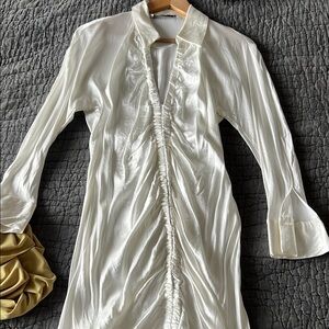 Zara Cream Satin Dress